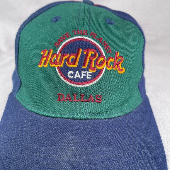 Hard Rock Cafe Dallas Hat Men One Size Blue Snapback Cap Colorblock Embroidered - Picture 5 of 10